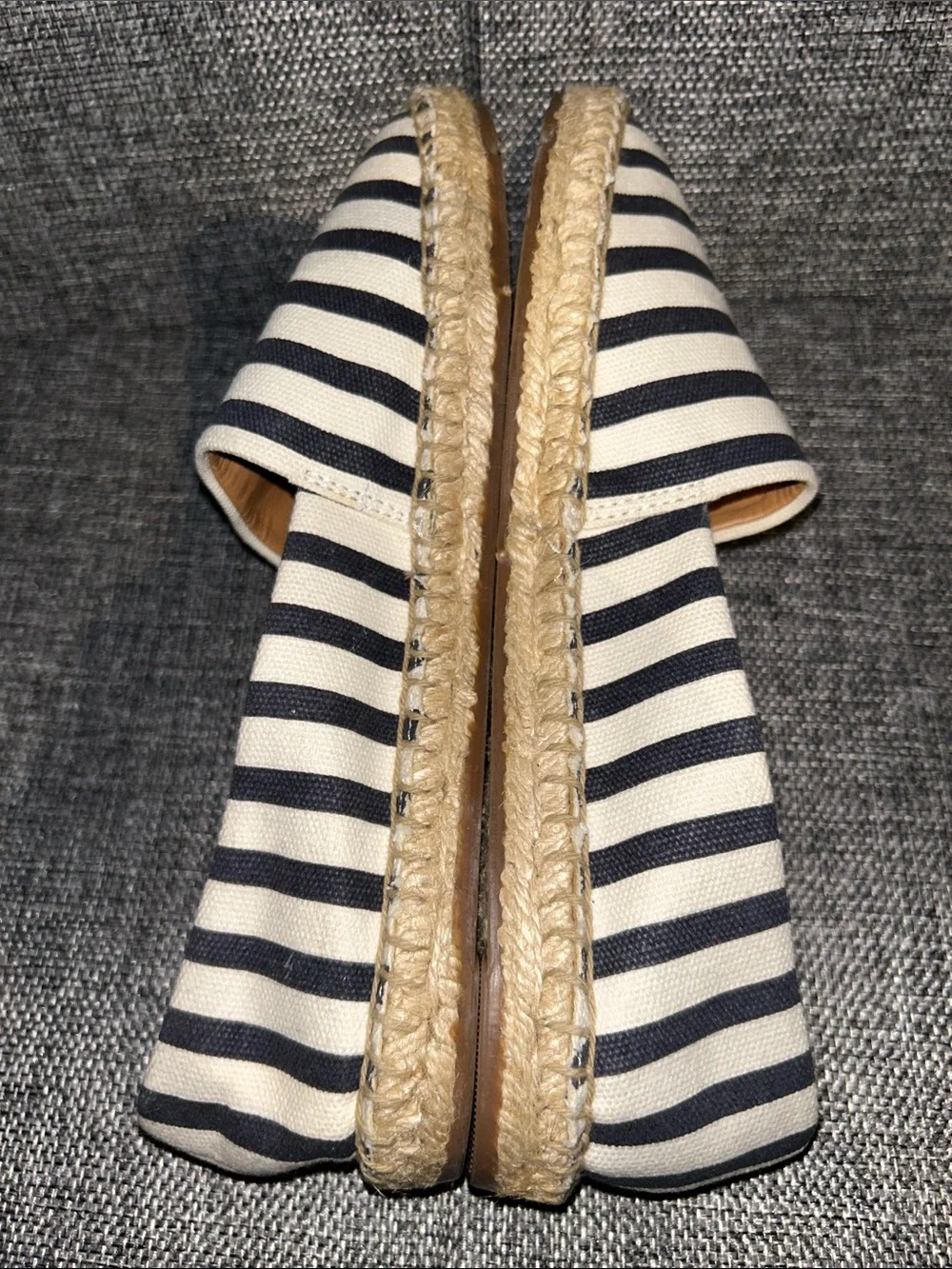 NEW - J. Crew Navy and White Striped Espadrille Flats